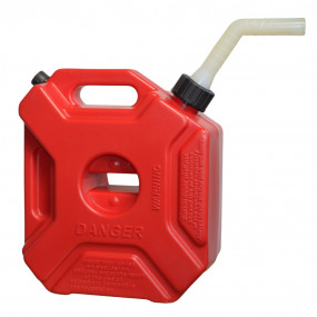 Canistră din plastic cu supapă de aerisire și furtun flexibil de turnare inclus, roșu, 5L, Emd4x4