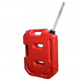 Canistră din plastic cu supapă de aerisire și furtun flexibil de turnare inclus, roșu, 10L, Emd4x4