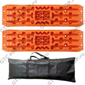 Traverse recuperare 104cm, cu suport Hi-Lift, culoare portocaliu – set doua bucati + geanta transport