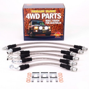 Racorduri frana metalice, set pentru Land Cruiser 80 1990-1992 fara ABS, cu inaltare 5cm