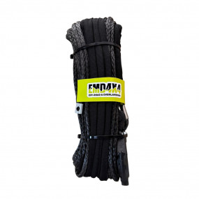 Plasmă (cablu) sintetică troliu 6mm x 15m, 3600 kg, cu cârlig, negru Emd4x4