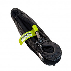 Plasmă (cablu) sintetică troliu 8mm x 30m, 6700 kg, cu cârlig, negru Emd4x4