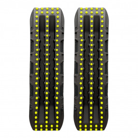 Set rampe de tracțiune negre 104 x 28 cm cu ornamente verzi, cu husă, EMD4x4